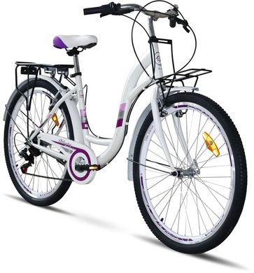 Велосипед VNC Riviera A3, 26" білий з фіолетовим