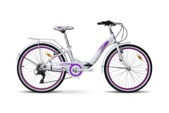 Велосипед 24" VNC Angely Sport складной, рама 11" белый с фиолетовым 2023
