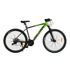 Велосипед Corso "Leroi" 27.5" LR-27036/29036 рама алюминиевая 19", оборудование L-TWOO 27 скоростей, вилка MOMA, черный с зеленым