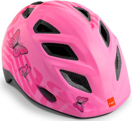 Шлем детский MET Elfo Genio с мигалкой Pink Butterflies glossy