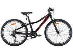 Велосипед 24" Leon JUNIOR Vbr 2022 (чорний з червоним (м))