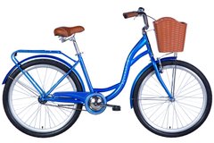 Велосипед ST 26" Dorozhnik AQUAMARINE тормозная с багажником задн St с корзиной Pl с крылом St 2024 (синий)
