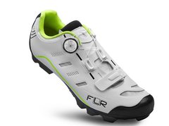 Велотуфлі FLR F-75 (+ шкарпетки) MTB карбонова підошва, біло \ неоново жовті