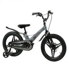 Велосипед Corso Revolt 18", магнієва рама, дискові гальма, литі диски, сірий з чорним