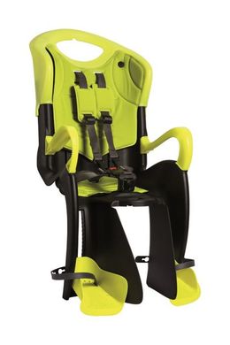 Сидіння заднє (дитяче велокрісло) Bellelli TIGER Standart B-Fix до 22 кг, чорно-помаранчеве з помаранчевої підкладкою
