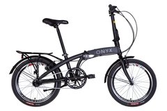 Велосипед 20" Dorozhnik ONYX планетарна втулка, 3 швидкості 2022 (чорний (м))