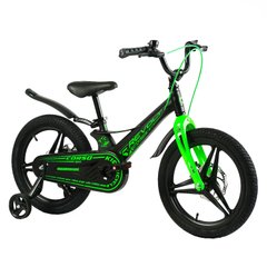 Велосипед Corso Revolt 18", магнієва рама, дискові гальма, литі диски, чорний з зеленим