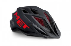 Шлем подростковый MET CrackerJack (52-57 cm) с мигалкой Black Red | Matt