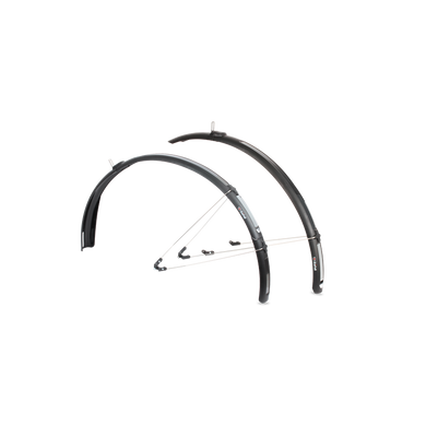 Крила Zefal 26-28' Paragon Steel Bridge MTB Set (204002) стаціонарн. передн.+ задн. довгі з метал. опорами, сріб.