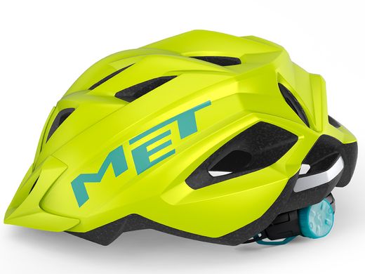 Шлем подростковый MET CrackerJack (52-57 cm) с мигалкой Safety Yellow matt