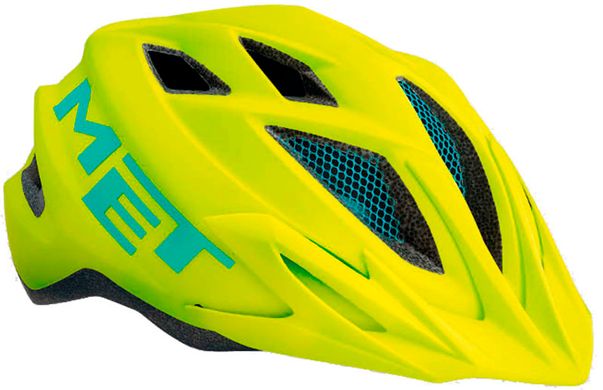 Шлем подростковый MET CrackerJack (52-57 cm) с мигалкой Safety Yellow matt