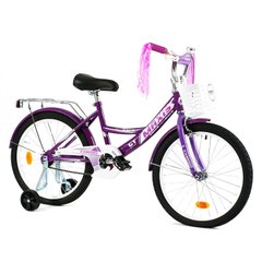 Велосипед Corso Maxis 20", сталь, ножные тормоза, с корзиной, бордово-фиолетовый