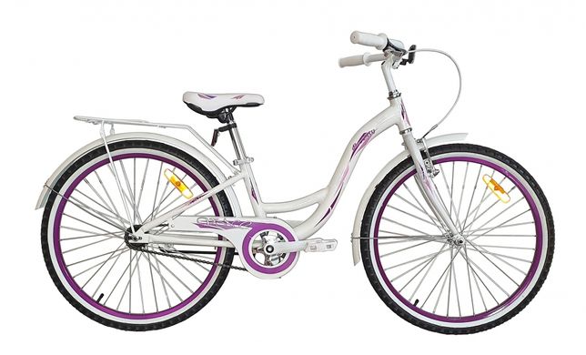 Велосипед подростковый 24" VNC Beverly бело-фиолетовый (24-BEAC-28-WP), 28 см.
