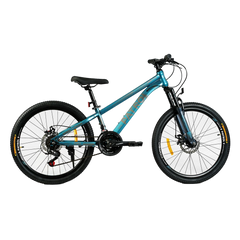 Велосипед Corso «Patrol» 24" дюйми PL-24660 рама сталева 11’’, обладнання SUNRUN 21 швидкість, блакитний
