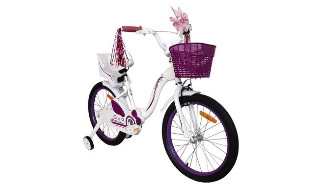 Велосипед 20" Atlantic Milky, сталь, з сидінням для ляльки, біло-фіолетовий