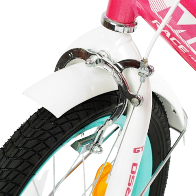 Велосипед Corso Maxis 16", сталь, ножні гальма, з кошиком, рожевий з блакитним