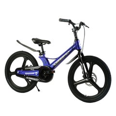 Велосипед Corso Connect 20", магниевая рама, литые диски, дисковые тормоза (MG-20625) синий с черным.