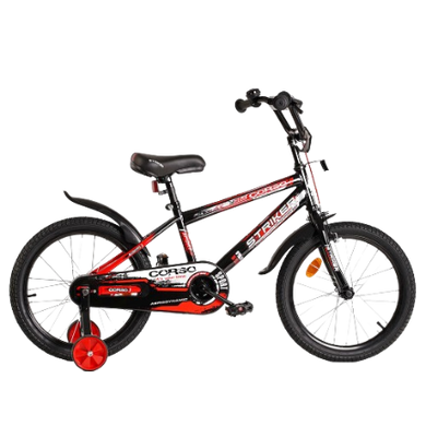 Велосипед Corso STRIKER 18", сталь, ножные тормоза, красный с черным