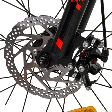 Велосипед 20'' CORSO "Speedline" магниевая рама, Shimano, 7 скоростей, черный с красным (MG-29535)