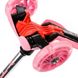 Дитячий 3-х колісний самокат з світяться колесами Meteor Tucan Led wheels pink - 10