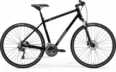 Велосипед 28 "Merida CROSSWAY 300 glossy black (matt silver) 2021