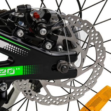Велосипед 20'' CORSO Speedline, магнієва рама, 7 швидкостей, Shimano зелений з чорним (MG-74290)