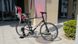 Комплект дитяче велокрісло Hamax Kiss Safety Package на підсідельну трубу + велошлем сірий з зеленим - 4