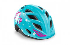 Шлем детский MET Elfo Genio с мигалкой Blue Unicorn | Glossy