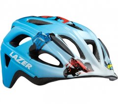 Шлем детский Lazer P'nut гоночные машины, голубой