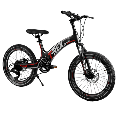 Велосипед 20" CORSO T-REX магнієва рама, обладнання MicroShift, 7 швидкостей, чорно-червоний (41777)