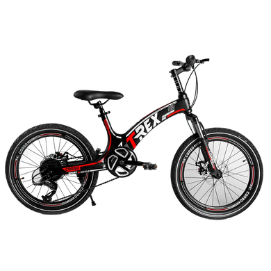 Велосипед 20" CORSO T-REX магнієва рама, обладнання MicroShift, 7 швидкостей, чорно-червоний (41777)