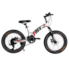 Велосипед 20" CORSO T-REX магнієва рама, обладнання MicroShift, 7 швидкостей, біло-чорний (64899)