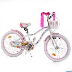 Велосипед Corso Sweety 20", алюминиевая рама, ножные тормоза, бело-розовый