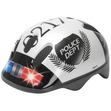Шлем M-Wave "Police" (731004) детский, разм. 52-57 (S), бело-черный (4015493731979)