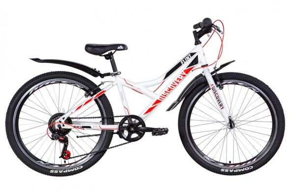 Велосипед 24" Discovery FLINT бело-черный с красным 2021