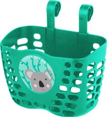 Кошик дитячий пластиковий на кермо KLS Buddy Коала. зелений-бірюза