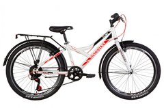 Велосипед 24" Discovery FLINT бело-черный с красным с багажником 2021