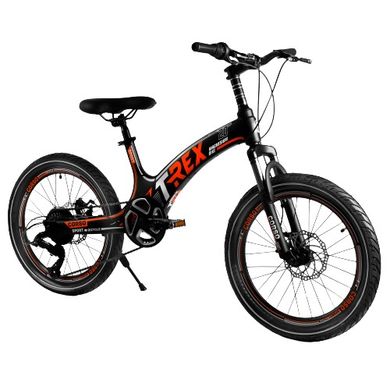 Велосипед 20" CORSO T-REX магнієва рама, обладнання MicroShift, 7 швидкостей, чорно-червоний (70432)