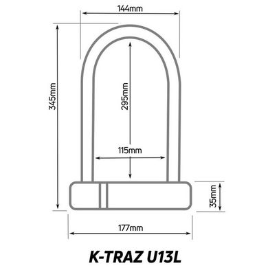 Замок Zefal K-Traz U13 L вело / мото (4946) 13мм, 3 ключа, 115 * 292мм, чорний