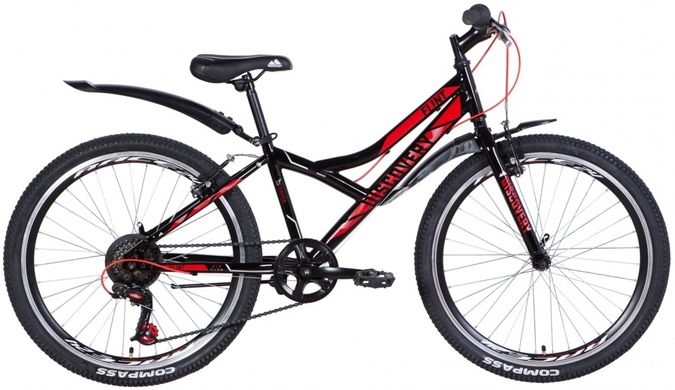 Велосипед 24 "Discovery FLINT чорно-червоний з сірим 2021