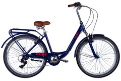 Велосипед 26" Dorozhnik RUBY AM, алюміній, амортизаційна вилка, 7 шв. темно-синій