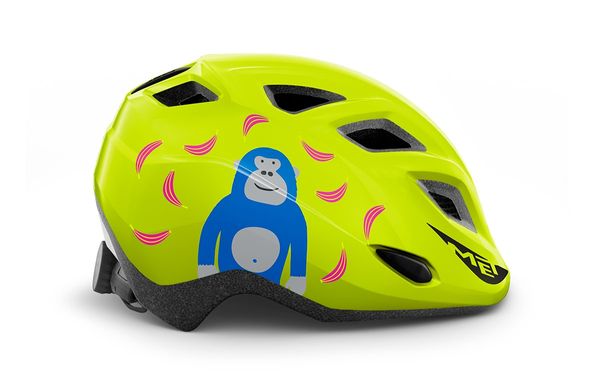 Шлем детский MET Elfo Genio с мигалкой Lime Green Monkey | Glossy