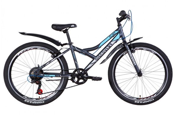 Велосипед 24 "Discovery FLINT чорно-синій з сірим 2021