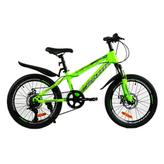 Велосипед 20'' CORSO Crank, сталева рама, 7 швидкостей (CR-20711) зелений