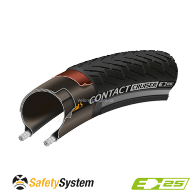 Покрышка Continental CONTACT Cruiser Reflex, 28"x2.00, 50-622, Wire, SafetySystem Breaker, черный
