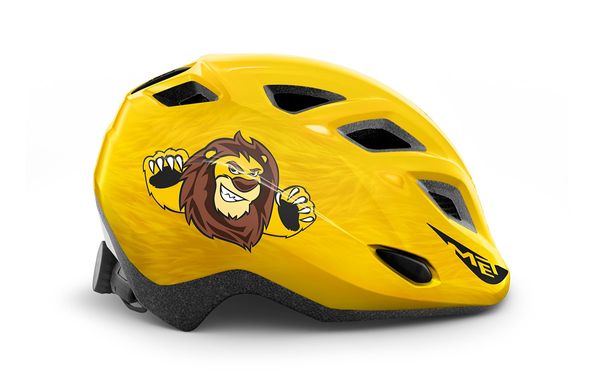 Шлем детский MET Elfo Genio с мигалкой Yellow Lion | Glossy