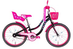 Велосипед 20" Formula FLOWER PREMIUM 2024 (черный с розовым)