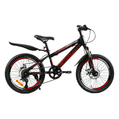 Велосипед 20'' CORSO Crank, сталева рама, 7 швидкостей (CR-20820) червоний з чорним