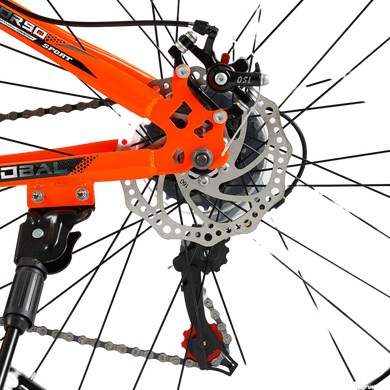 Велосипед Corso 26" «Global» GL-26128 рама сталева 13’’, обладнання Saiguan 21 швидкість, помаранчевий