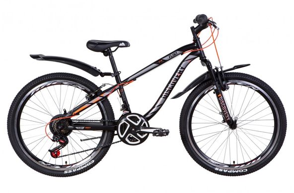 Велосипед 24 "Discovery FLINT AM чорно-сірий з помаранчевим (м) 2021